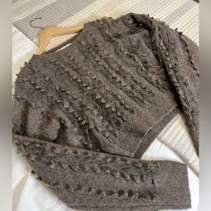 Zara brown texture cropped sweater